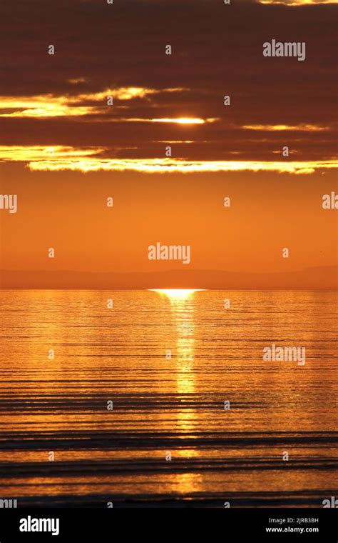 Prestwick Ayrshire Scotland Uk The Sun Sets Of The Firth Of Clyde
