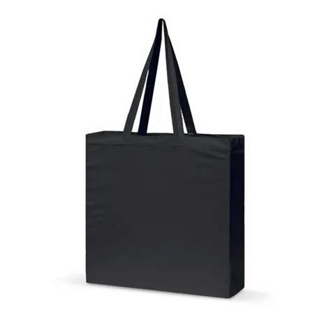 Blackwhite Plain Black Cotton Tote Bag Sizedimension 32x32x3 Cm At