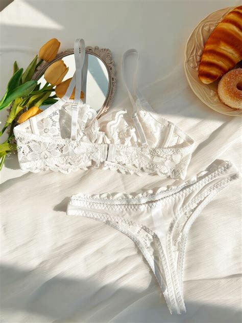 Ensemble De Lingerie En Dentelle Armature Mode En Ligne Shein France