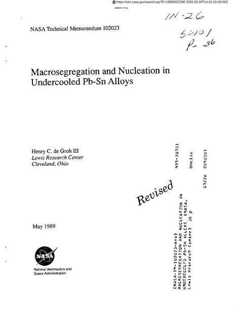 Pdf Macrosegregation And Nucleation In Undercooled Study A