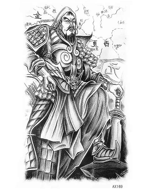 Jenghiz Khan Portrait Temporary Tattoo Like God Men Tattoo Paper Great ...