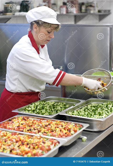 Female Chef Making Salad Stock Image Image Of Chef Salad 7193475