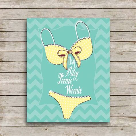 Itsy Bitsy Teenie Weenie Yellow Polka Dot Bikini Retro Vintage Beach Yellow Chevron Print