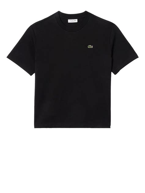 T Shirt Nera Loose Fit Lacoste