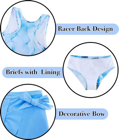 Traje de baño tankini de piezas para niñas conjunto de traje de baño lindo bikini con falda