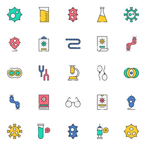 25 Microbiology Vector Icons