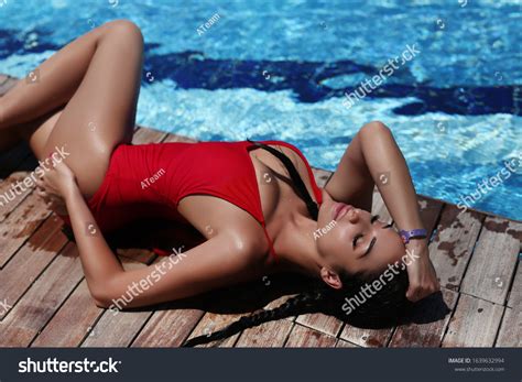 Sexy Tanned Woman Wears Bikini Resting Stock Photo Edit Now