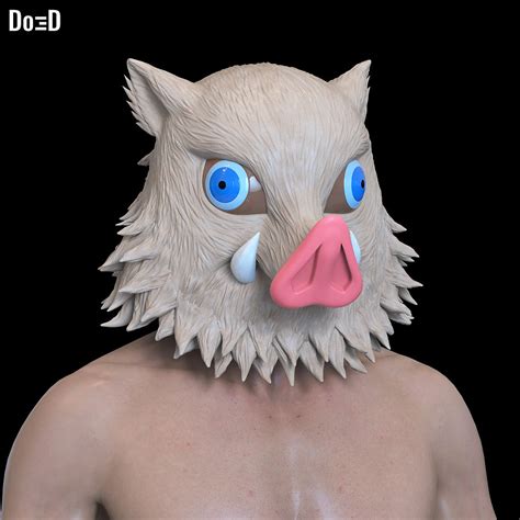 inosuke boar helmet mask demon slayer kimetsu  yaiba  model