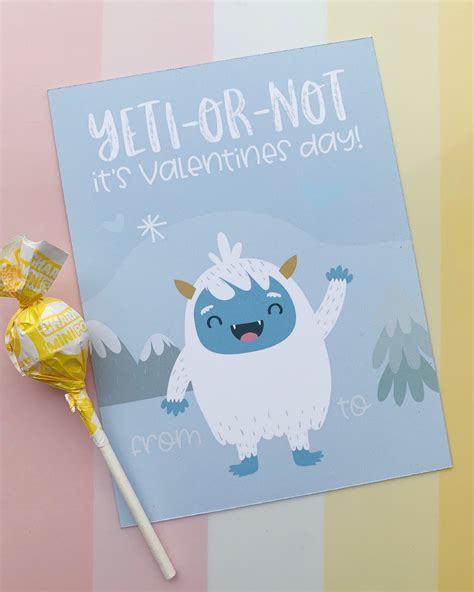 Yeti Or Not Its Valentines Day Valentine Card Yeti Theme Last