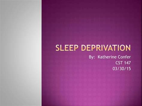 Final Presentation On Sleep Deprivation Ppt Free Download