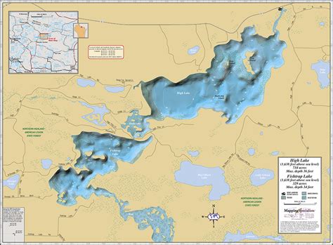 High Fishtrap Lakes Wall Map