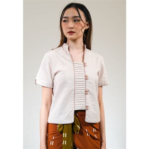 Jual Kichi Batik Blouse Kebaya Eden Nude Shopee Indonesia