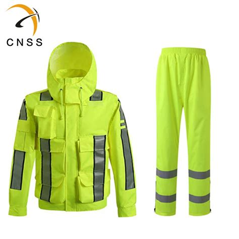 Флуоресцентный дождевик мужской дождевик брюки светоотражающий грузовой ...