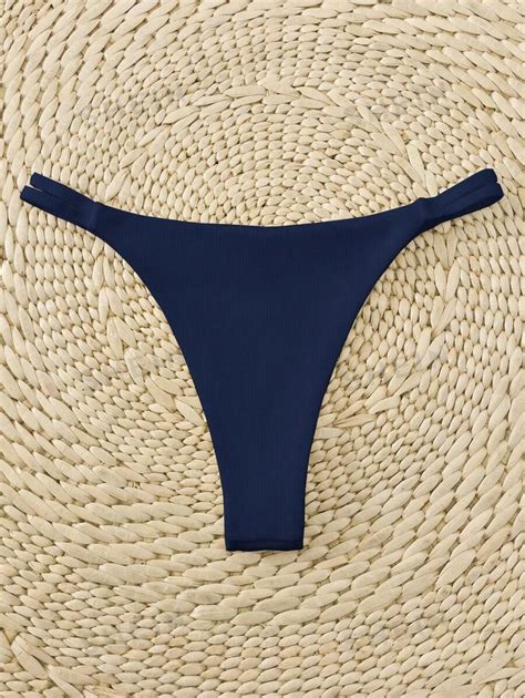 Shein Swim Summer Beach Cut Out Waist Thong Bikini Panty Low Rise Thong