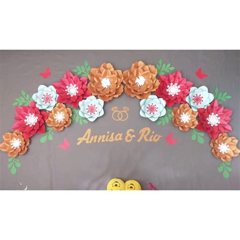 Jual Ready Paper Flower Lamaran Tunangan Wedding Bunga Dekorasi Set