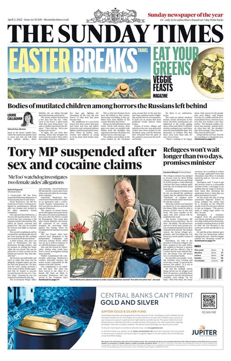 Tomorrows Papers Today On Twitter Sunday Times Tory Mp Suspended