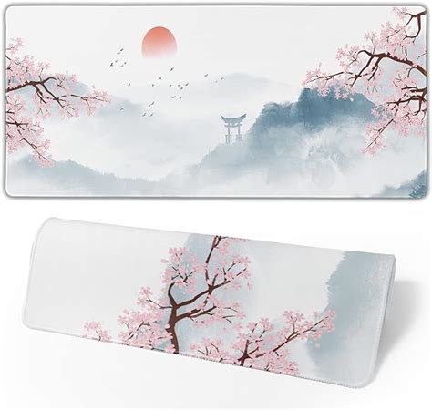 Amazon Japanese Cherry Blossom Gaming Mouse Pad Watercolor Sakura