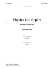 Projectile Motion Docx ID 15074222 Projectile Motion SUNWAY COLLEGE