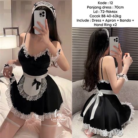 Jual Lingerie Sexy Cosplay Maid Uniform Sexy Lingerie Cosplay Pelayan Baju Tidur Sexy Wanita