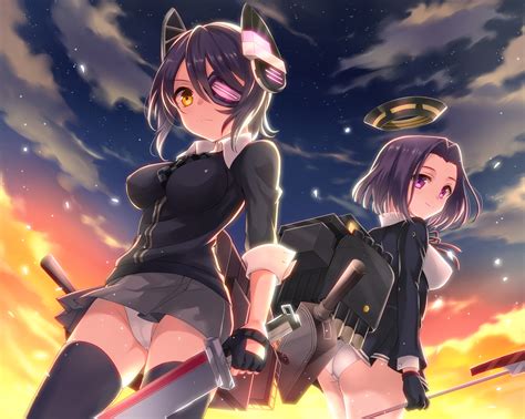 2girls Anthropomorphism Ass Cameltoe Harimoji Kantai Collection Panties