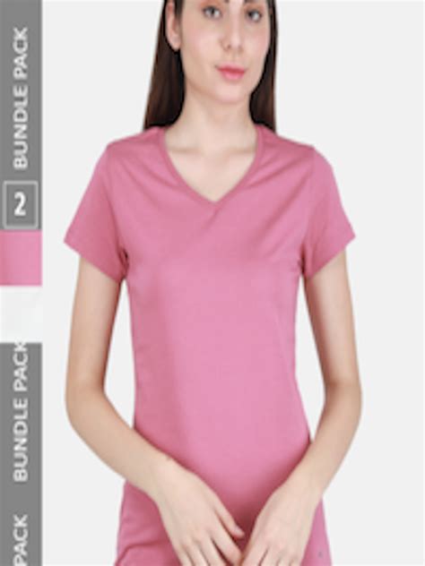 Buy Monte Carlo Women Pack Of 2 Cotton V Neck Tops Tops For Women