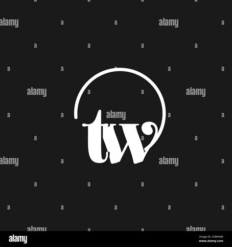 Tw Logo Initials Monogram With Circular Lines Minimalist And Clean