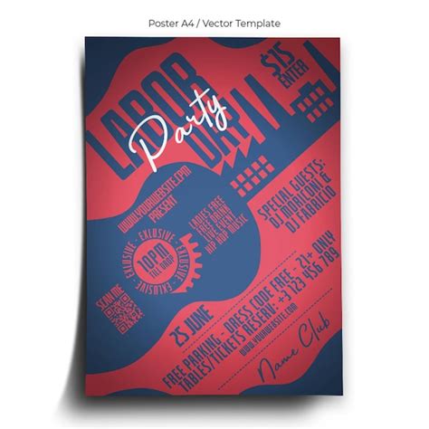 Premium Vector Labor Day Party Poster Template