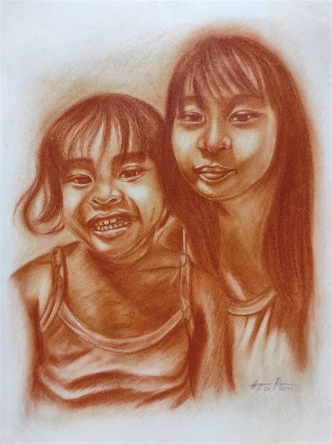 Portrait Drawing Using Sanguine Portrait Drawing Portrait Portrait