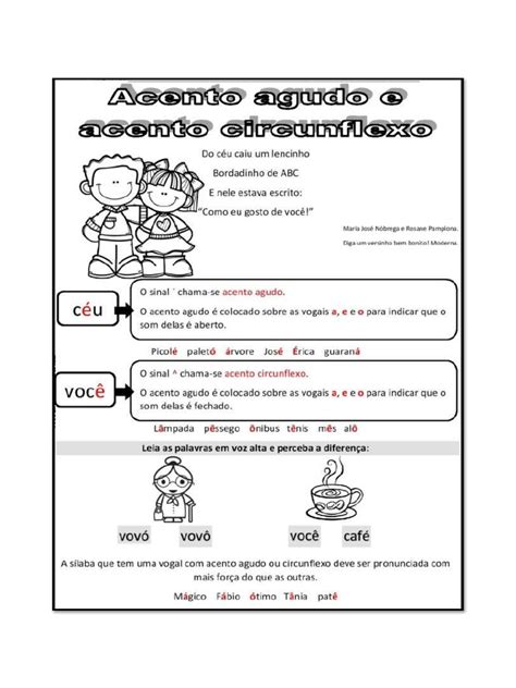 10 Palavras Com Acento Agudo - Palavras com Acento Agudo e Circunflexo | PDF | Estresse (Linguística ...