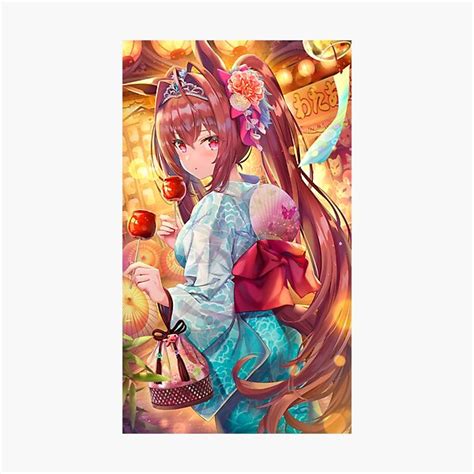 Lámina fotográfica Cute Waifu Daiwa Scarlet Kimono Uma Musume Sexy Lascivo Pechos Tetas Hentai