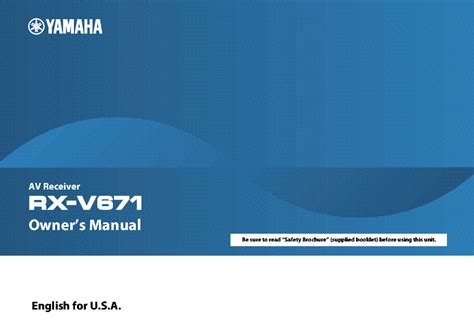 YAMAHA RX-V671 RECEIVER USER MANUAL Service Manual download, schematics ...