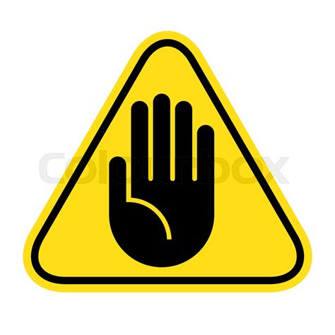 Yellow Stop Sign With Hand