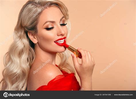Blonde Orange Red Lipstick