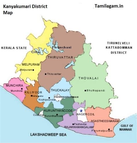Political Kanyakumari In India Map