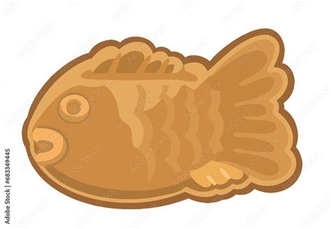 Bungeoppang Korean Fish Shaped Bread Korean Snack Illustration Vector
