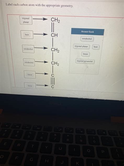 Solved Label Each Carbon Atom With The Appropriate Geometry Chegg