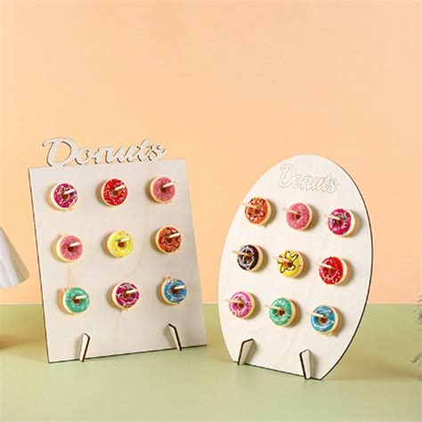 1pc Donut Wall Display Donut Rack Party Wooden Donut Rack Donut Party