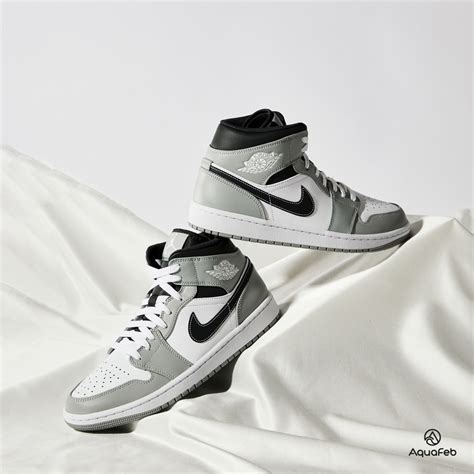 Nike Jordan 1 Mid Light Smoke Grey 男鞋 灰白黑色 Aj1 休閒鞋 554724 078 Jordan