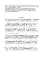 Sex And Gender Soc Ol Docx Imagine A World Where Sex And Gender Were Not A Major