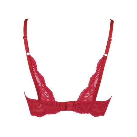 Lingerie Sexy Soutien Gorge Redresse Seins Ouvert RougeV 9801 Axami Lingerie Taille Haut