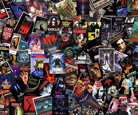 Classic Horror Movie Posters Collage