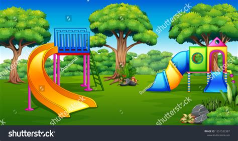 Cartoon Playground Garden Stock Illustration 1251532387 Shutterstock