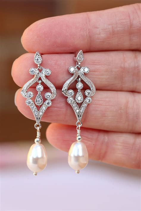 Wedding Earrings Bridal Earrings Art Deco Earrings Vintage Style
