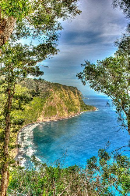 Waipio Valley Inlet Black Sand Beach Island Of Hawaii Russell