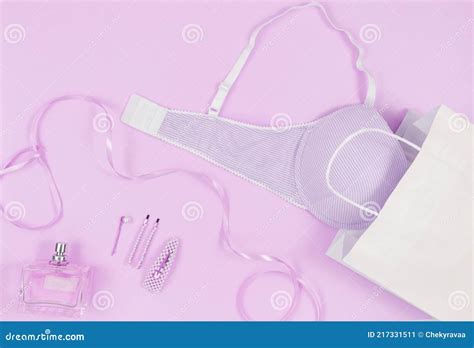 Violet Lingerie Model Posing In The Studio Vintage Background Royalty Free Stock Image