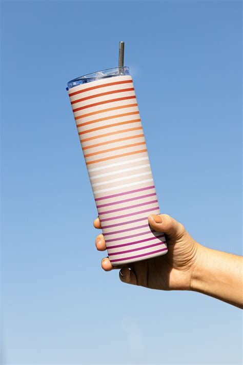 Subtle Lesbian Pride Flag Stainless Steel Tumbler Discreet Pride Gift For Lesbian Couple Subtle