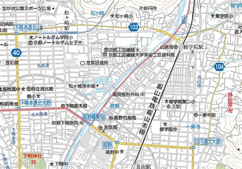 A京都区別 左京区125000 地図素材