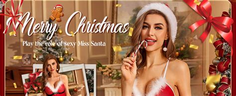 RSLOVE Women S Sexy Santa Christmas Lingerie Set Babydoll Lace Chemises Sleepwear Amazon Co Uk