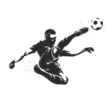 soccer player silhouette kicking a football 1864792 Vector Art at Vecteezy