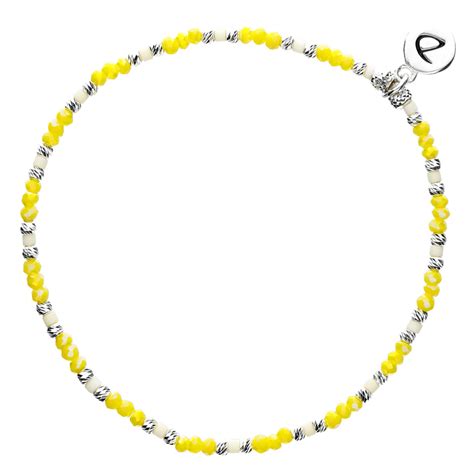 Bracelet Elastique Perles Jaune Crème Nusa DORIANE BIJOUX